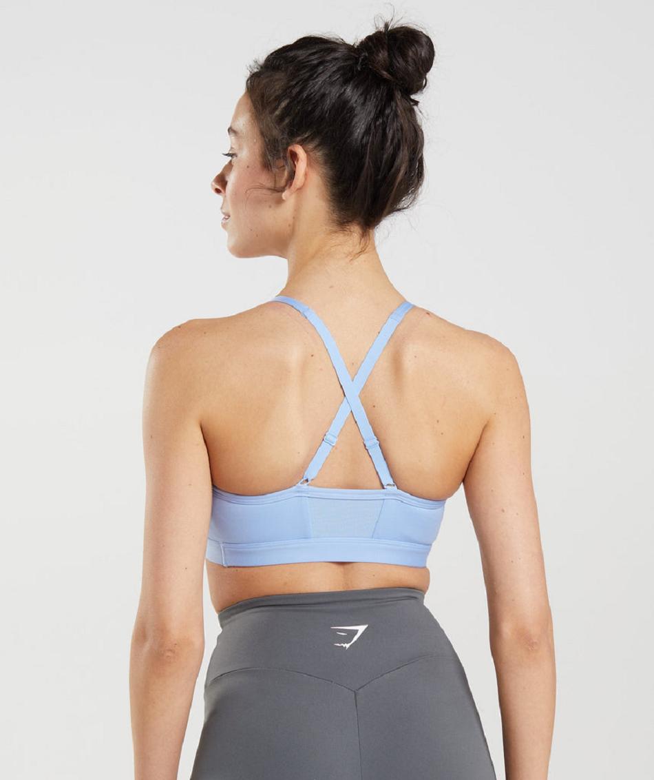 Staniki Sportowe Damskie Gymshark Ruched Niebieskie | PL 2905PJJ